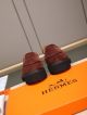 Hermes Red Calfskin Leather Man Shoes 061002 (6)_th.jpg